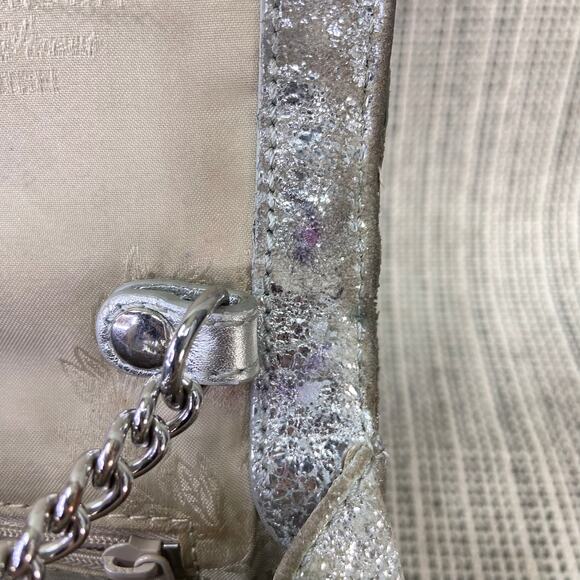 My Flat In London Mini Bag Y2K Glam Silver Top Handle Crossbody Rhinestone Bow - Picture 4 of 16